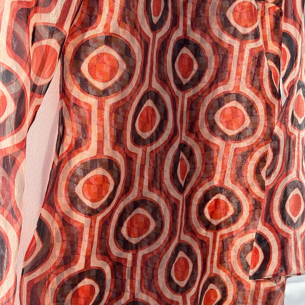 Zara Geometric Patterned Red Dress - Picture 7 of 11